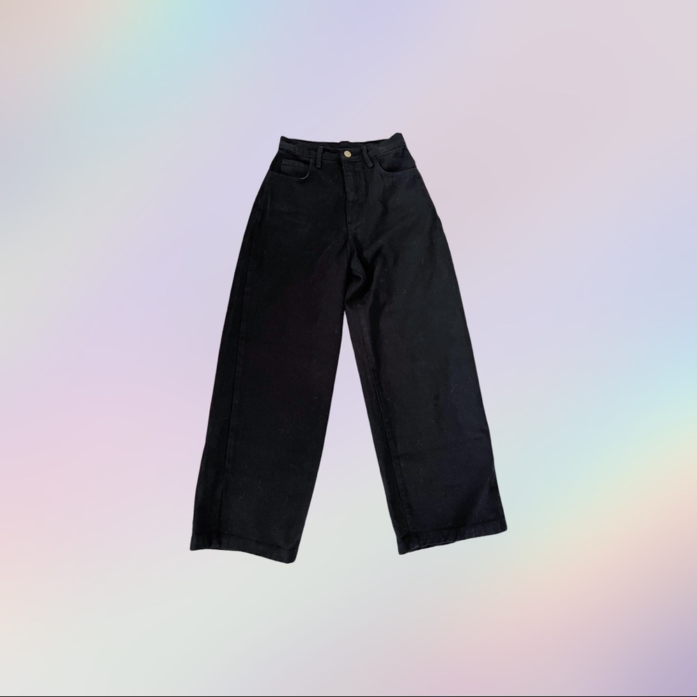 Los Angeles Apparel Wide Leg Jeans in Black